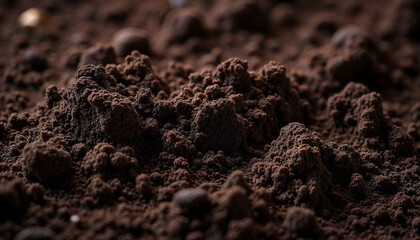 Close-up of rich brown soil texture