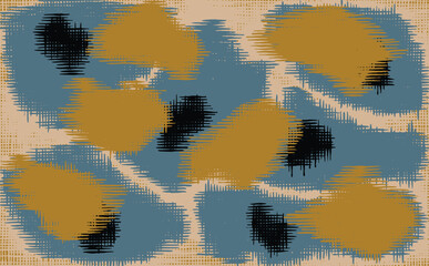 Crafted hand drawn organic shapes brush line abstract pattern, Japanese and ethnic inspired tribal wood carving, engraving, weaving textured background, minimal folk style graphic for carpet, textile