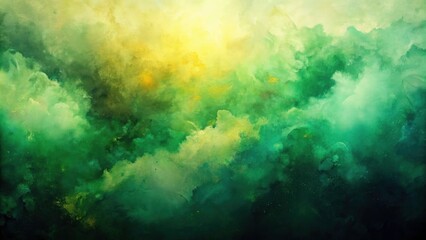 Obraz premium Abstract Watercolor Background, Green Yellow Gradient, Low Light Photography, Artistic Painting, Digital Art