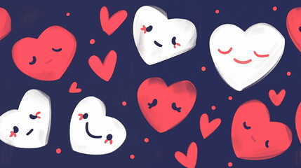 Valentine's card, banner, Playful hand-drawn hearts. Valentine's, love, romantic, for cards, posters, design.