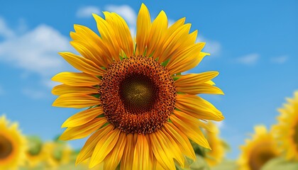 Obraz premium sunflower with blue sky background