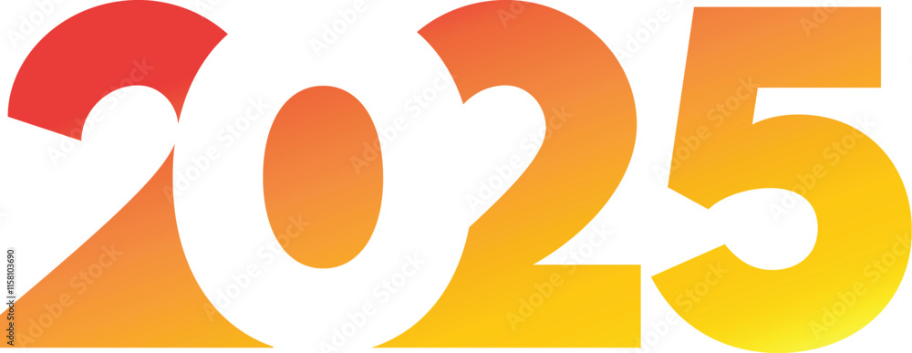 Poster the year 2025 is displayed in a bold and colorful font. the number twenty is written in orange and t