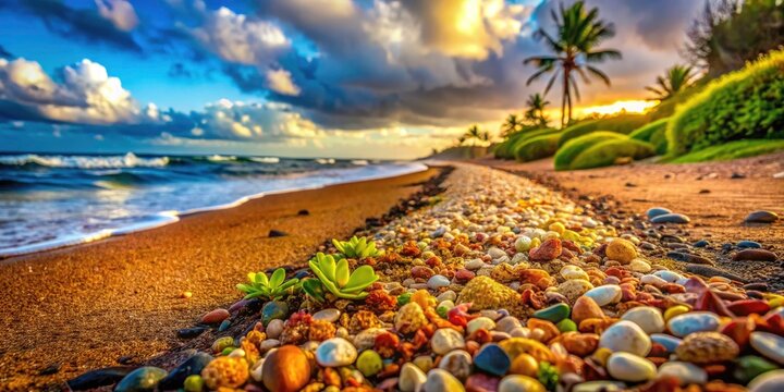 Kauai Kekaha Shoreline Road Macro Photography: Coastal Plants, Seashells, Textures