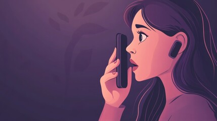Fototapeta premium Woman receiving unwanted call. Phone call from anonymous number. Scam, fraud or phishing smartphone concept. Stranger calling.