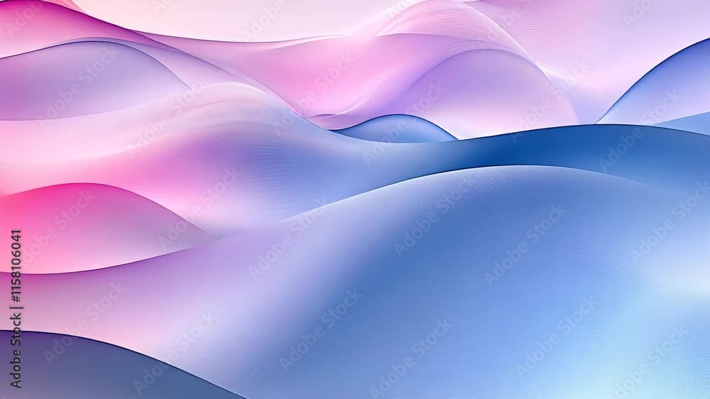 Poster abstract pastel wave pattern with gradient colors, modern digital art concept