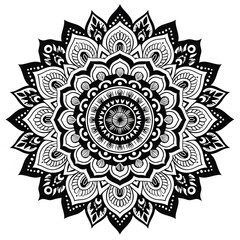 Ornamental Mandala Design in Black and White