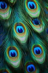 Majestic Showcase of Vibrant Peacock feathers - Exquisite, Colorful, and Magnificently Detailed