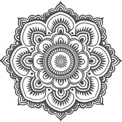 Ornate Mandala Design with Floral Motifs