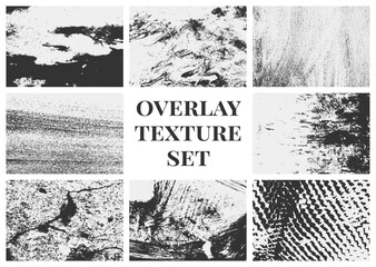 Collection of distressed grunge overlay textures set with scratches, rough grain, and vintage wear. Perfect for artistic and digital projects.