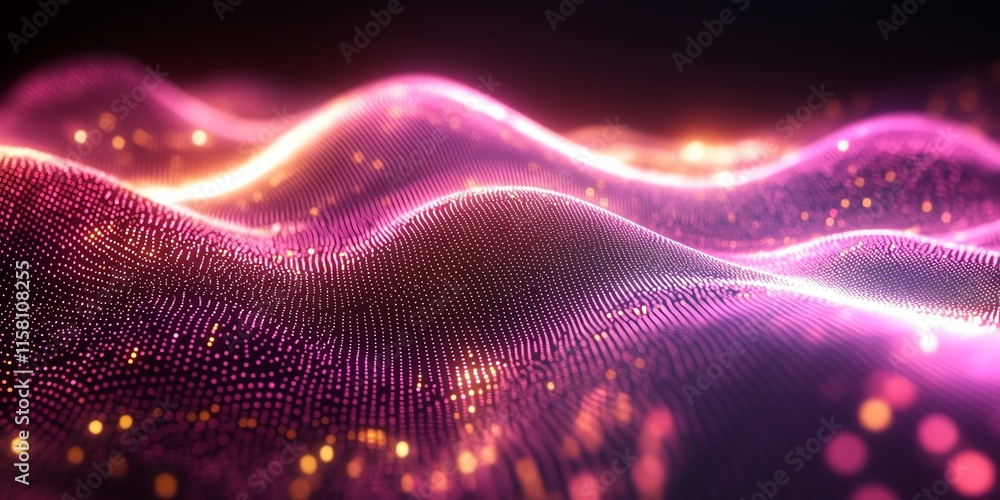 Poster Abstract waves of light and color create a dynamic visual experience.