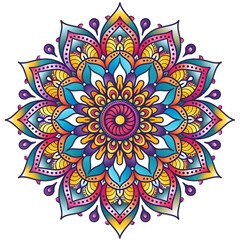 Colorful Mandala Design with Geometric Patterns