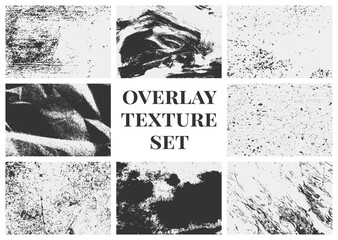 A grunge-inspired overlay texture set featuring scratches, rough grain, and distressed details. This collection is great for vintage designs.