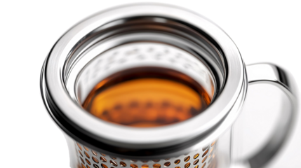 Tea Infuser Mug Lid for Fresh Tea - Isolated on White Background