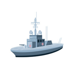 Obraz premium navy warship vector