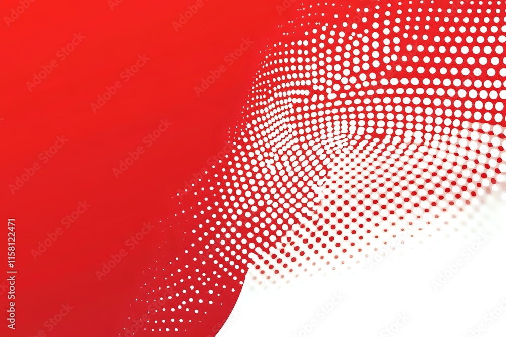 Aufkleber red and white abstract dot pattern design: a visual journey through dynamic shapes and colors