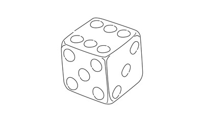 line art of dice illustration	