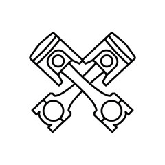 high quality modern piston icon  with minimalist design for digital and print projects