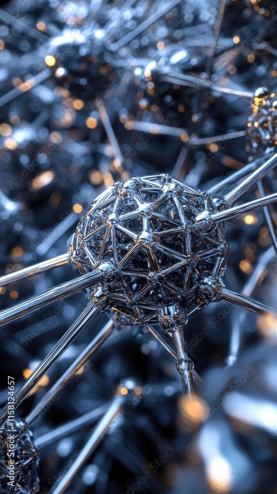 Poster metallic network: a close-up view of interconnected structures