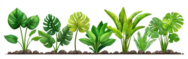 Vibrant Collection of Tropical Leaves and Greenery for Design Projects