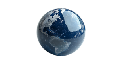 Global Perspective: A detailed, stylized image of planet Earth, showcasing the continents and oceans in a visually striking representation. Ideal for illustrating global concepts.