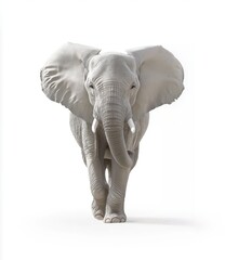 Fototapeta premium Elephant Walking on White Background