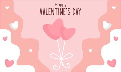 Valentines day background with heart shaped balloons illustration