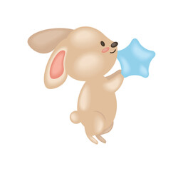 baby shower rabbit with star