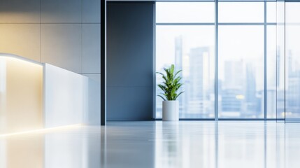 Modern office interior with natural light.