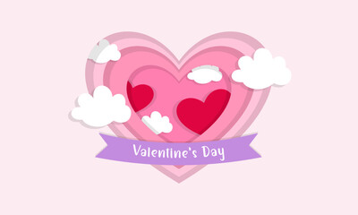 Valentines day background with heart shaped balloons illustration