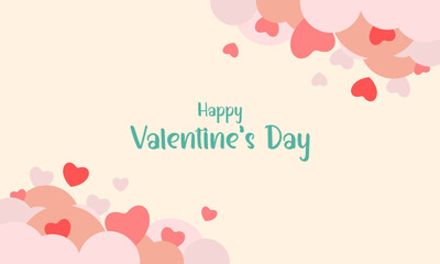 Valentines day background with heart shaped balloons illustration