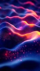 Fototapeta premium Abstract waves of color and light create a dynamic, fluid visual effect.