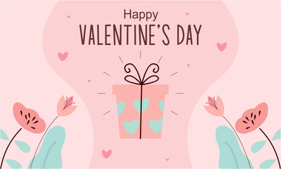 Valentines day background with heart shaped balloons illustration