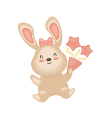 baby shower rabbit with confetti