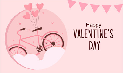 Valentines day background with heart shaped balloons illustration