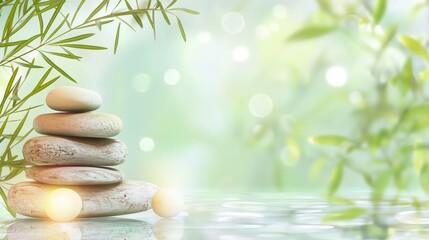 Obraz premium Balanced stones symbolize tranquility and peace.