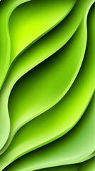 Smooth Green Waves in Abstract Nature-Inspired Design Background