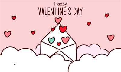 Obraz premium Valentines day background with heart shaped balloons illustration