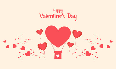 Valentines day background with heart shaped balloons illustration