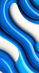 Abstract Wavy Patterns in Blue and White with Smooth Textures