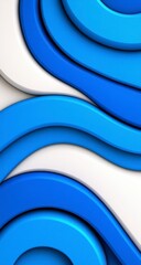 Abstract Waves in Blue and White Tones with Modern Design Elements