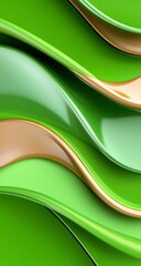 Abstract Wavy Patterns of Green and Beige for Modern Backgrounds