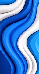 Abstract Blue Waves with Smooth Curves and Modern Design Elements