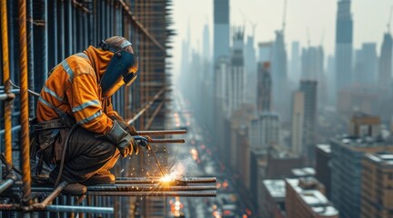 Edge of Danger: High-Rise Welding at Dizzying Heights  .
