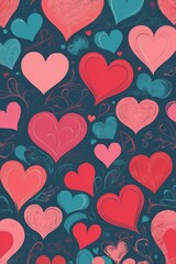 pseamless heart pattern valentines day backgrounD