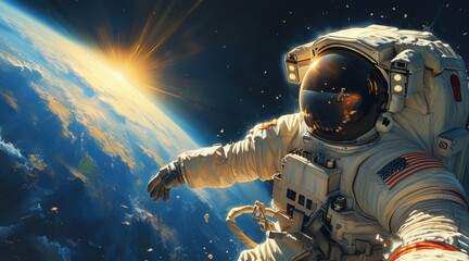 Floating Between Worlds: An Astronaut’s Perspective in Space  .