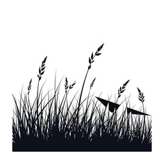 The silhouette of the grass vector illustration