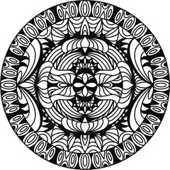 Abstract style painting, Painting for coloring, Black line drawing, Doodle style drawing, Black line art without a definite shape as a circle, With white background, Art, Mandala.