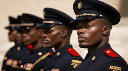 Formal Ceremony of Military Forces in Vibrant Colors