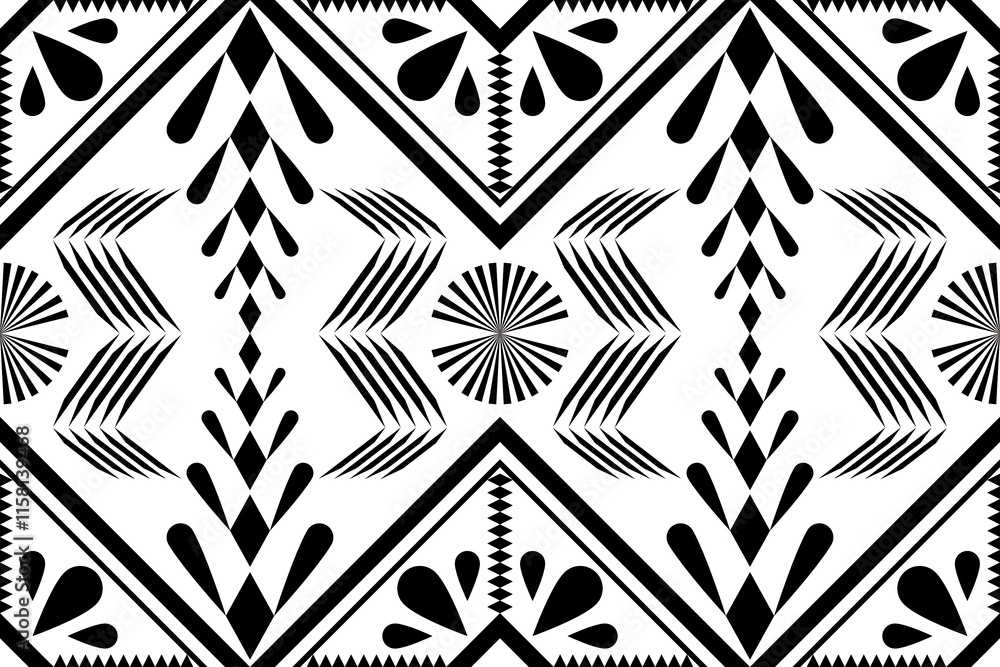 Wall mural Abstract ethnic art, Geometric design, Tribal Seamless Patterns, Fabric Patterns, Clothing, Patterns, Aztec Geometric Art, Covers, Folk Embroidery, Carpet Design, Prints, Wallpaper, Fabric.