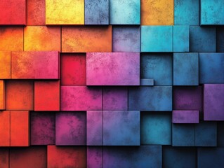 Colorful textured blocks form a vibrant pattern. Ideal for backgrounds, presentations, or design projects needing a bold aesthetic.